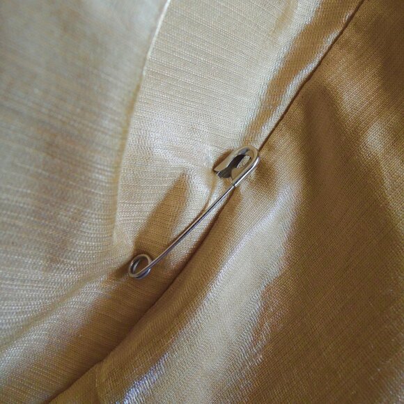 Gold Shimmery Ruched Retro 60s Costume Cosplay Cocktail Dress L/XL - Picture 11 of 11